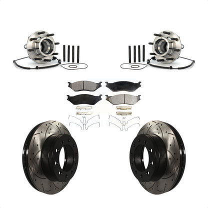 Kit de plaquettes de Rotor de frein, roulement de moyeu avant, fente de perçage, pour Ford F-550 Super Duty 4 X