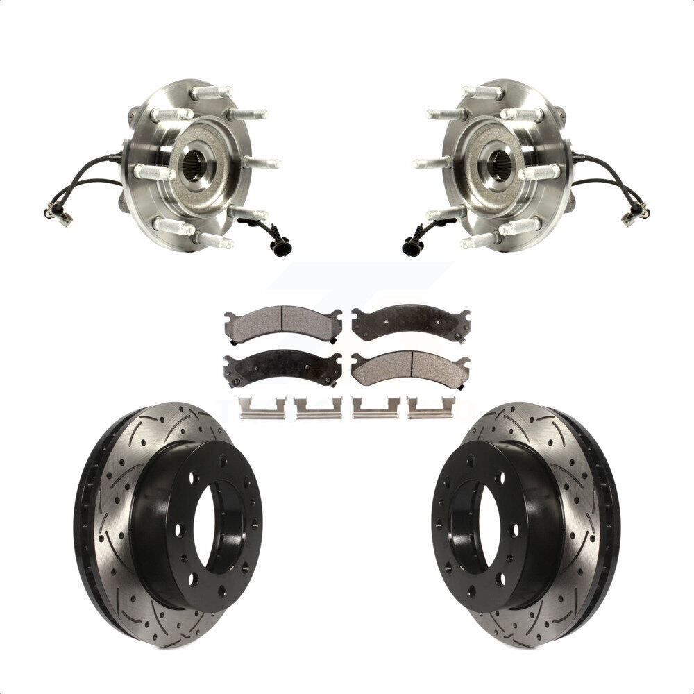 Kit de plaquettes de Rotor de frein, roulement de moyeu avant, fente percée, pour GMC Chevrolet Sierra 250