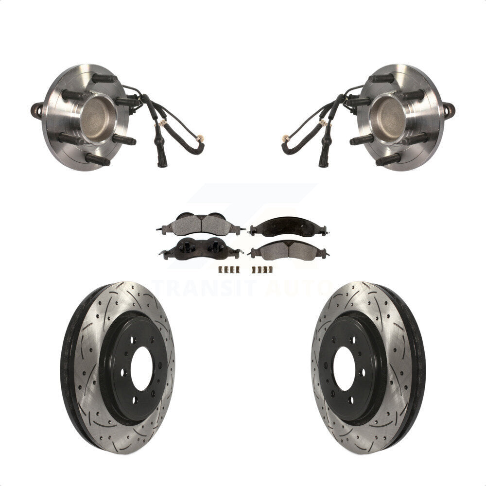 Kit de plaquettes de Rotor de frein, roulement de moyeu avant, fente de perçage, pour Ford Expedition Lincoln RW