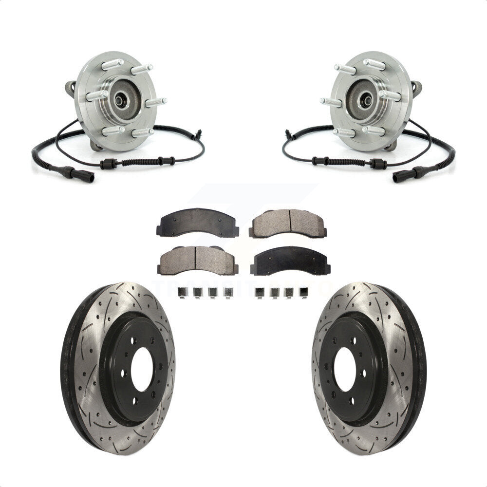 Kit de plaquettes de Rotor de frein, roulement de moyeu avant, fente de perçage, pour Ford Expedition Lincoln 4W