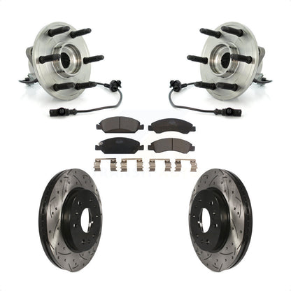 Kit de plaquettes de Rotor de frein, roulement de moyeu avant, fente percée, pour Chevrolet GMC Sierra 150