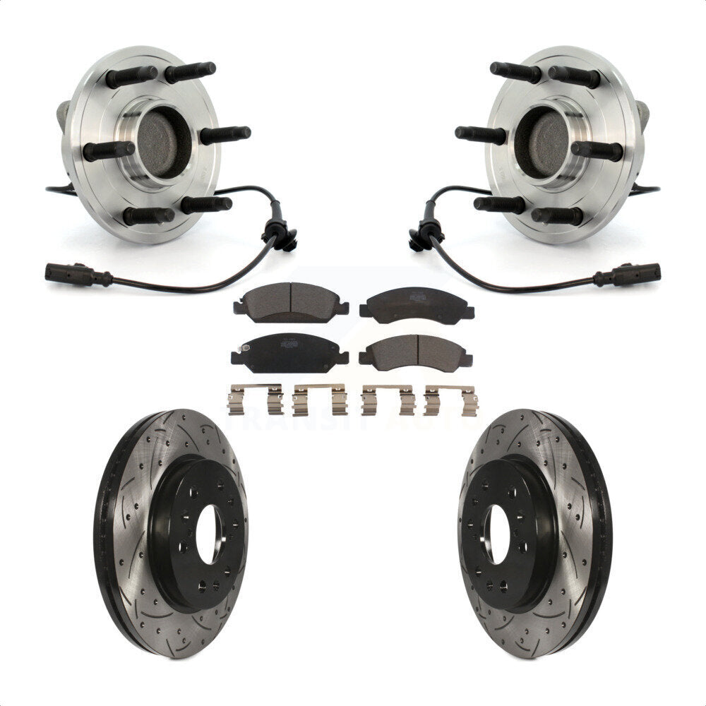 Kit de plaquettes de Rotor de frein, roulement de moyeu avant, fente percée, pour Chevrolet GMC Sierra 150
