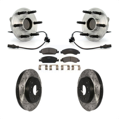 Kit de plaquettes de Rotor de frein, roulement de moyeu avant, fente percée, pour Chevrolet GMC Sierra 150