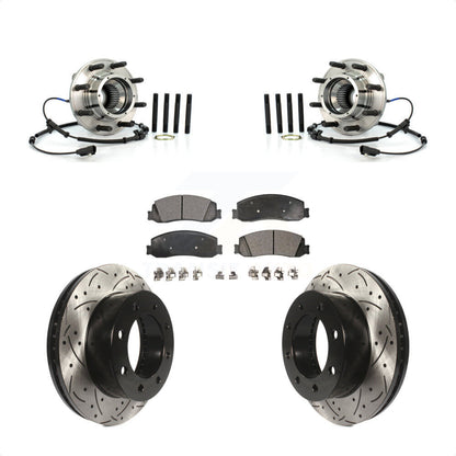 Kit de plaquettes de Rotor de frein, roulement de moyeu avant, fente de perçage, pour Ford F-350 Super Duty F-25