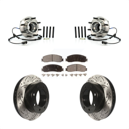 Kit de plaquettes de Rotor de frein, roulement de moyeu avant, fente de perçage, pour Ford F-350 Super Duty F-25