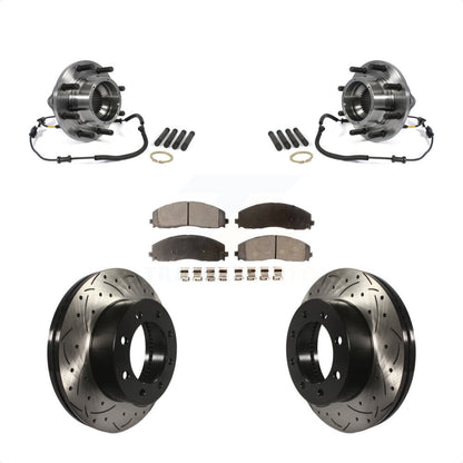 Kit de plaquettes de Rotor de frein, roulement de moyeu avant, fente percée, pour Ford F-350 Super Duty 4W