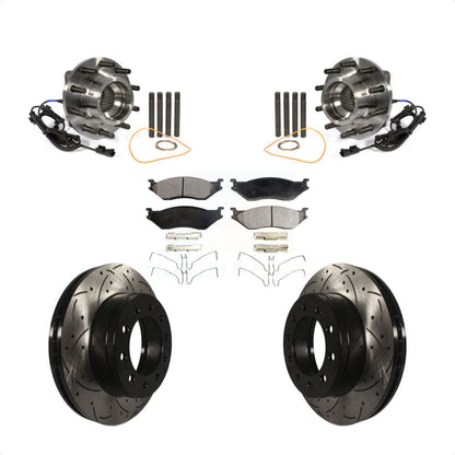 Kit de plaquettes de Rotor de frein, roulement de moyeu avant, fente de perçage, pour Ford F-450 Super Duty F-55