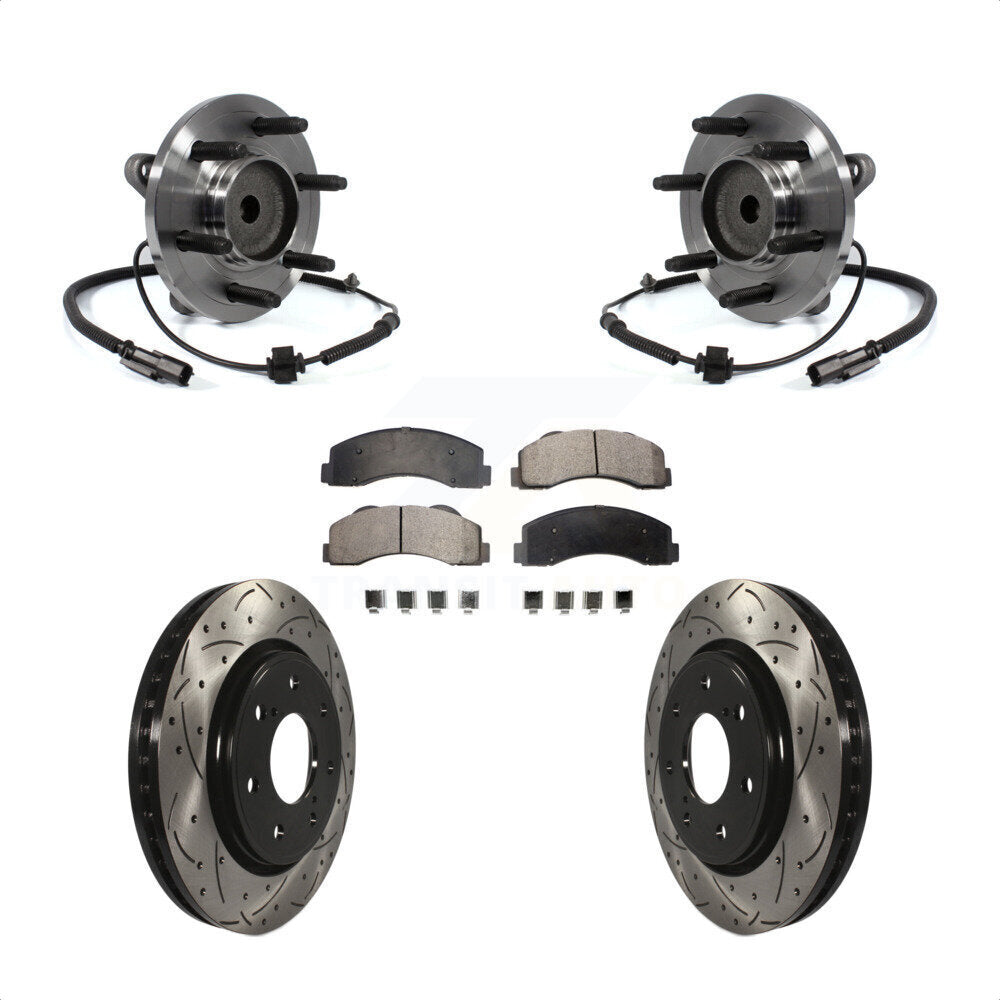 Kit de plaquettes de Rotor de frein à fente percée, roulement de moyeu avant pour Ford F-150 RW 2011 – 2014