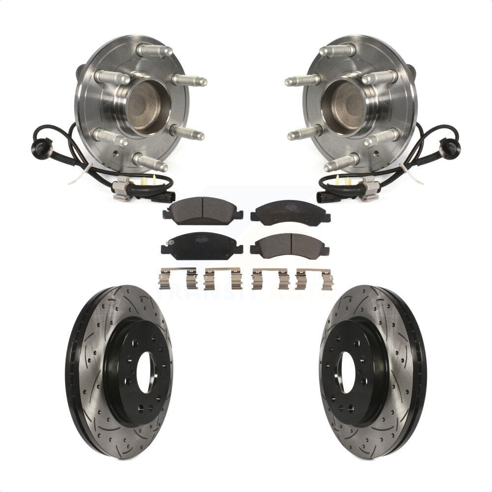 Kit de plaquettes de Rotor de frein, roulement de moyeu avant, fente percée, pour GMC Sierra 1500 Chevrole