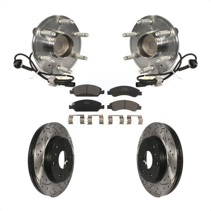 Kit de plaquettes de Rotor de frein, roulement de moyeu avant, fente percée, pour GMC Sierra 1500 Chevrole