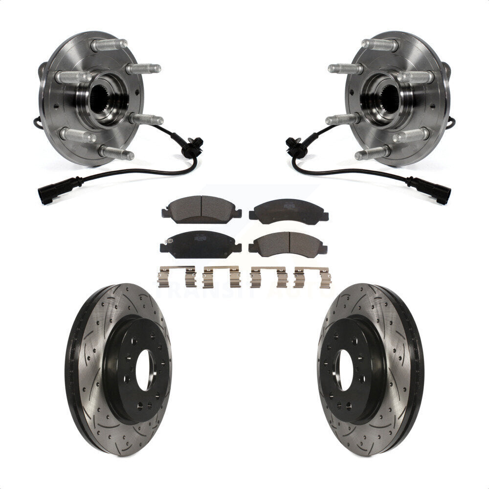Kit de plaquettes de Rotor de frein, roulement de moyeu avant, fente percée, pour GMC Sierra 1500 Chevrole