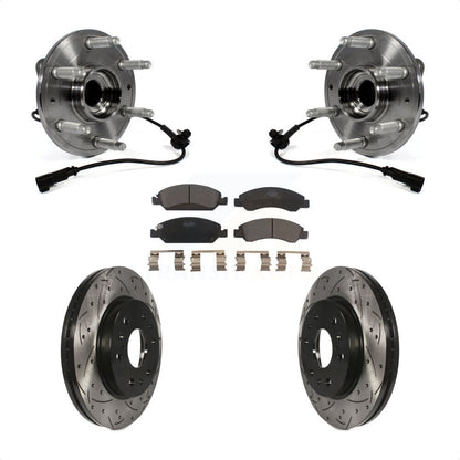 Kit de plaquettes de Rotor de frein, roulement de moyeu avant, fente percée, pour GMC Sierra 1500 Chevrole