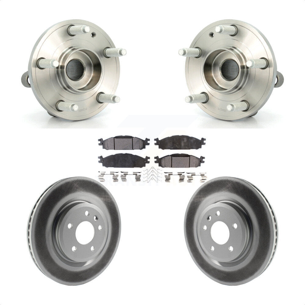 Ensemble de roulement de moyeu avant, Rotor de frein à disque revêtu et Kit de plaquettes pour Ford Explore