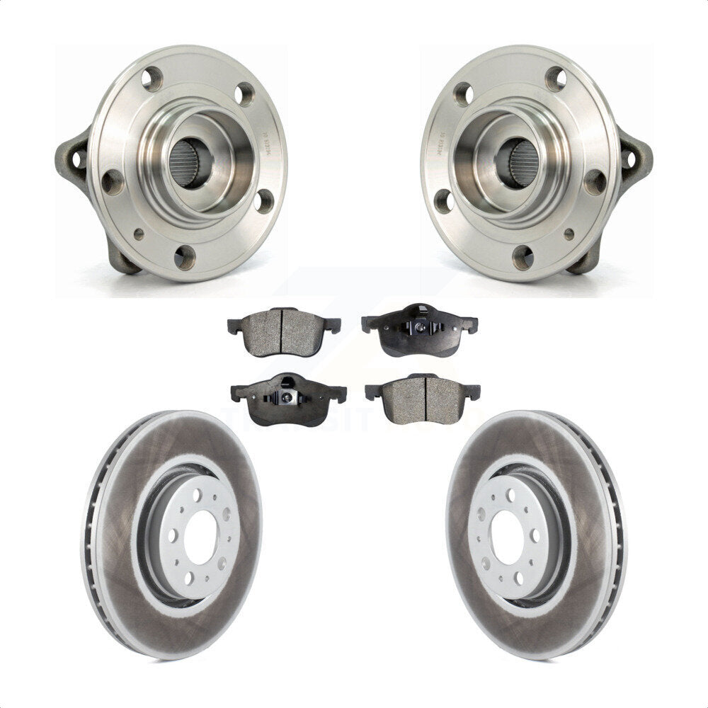 Kit de rotors et plaquettes de frein à disque enduits d'assemblage de roulement de moyeu avant pour Volvo S60