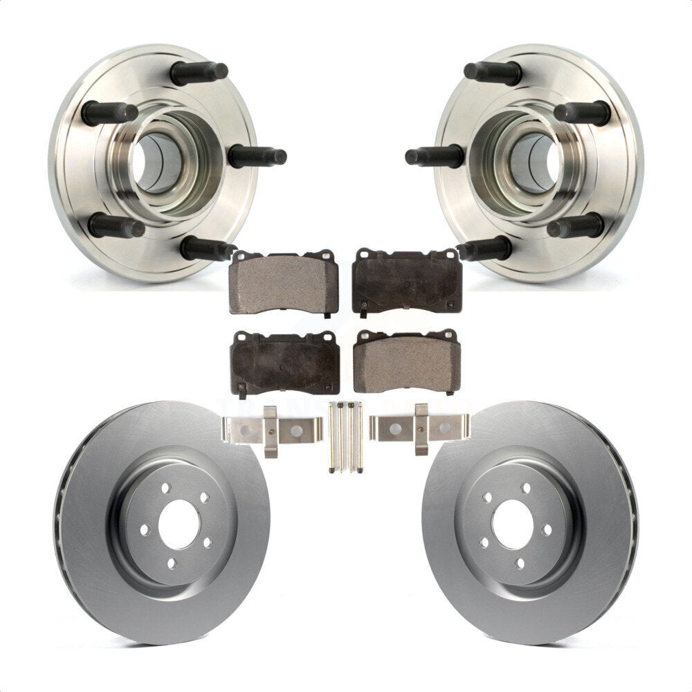 Ensemble de roulement de moyeu avant, Rotor de frein à disque revêtu et Kit de plaquettes pour Ford Mustang
