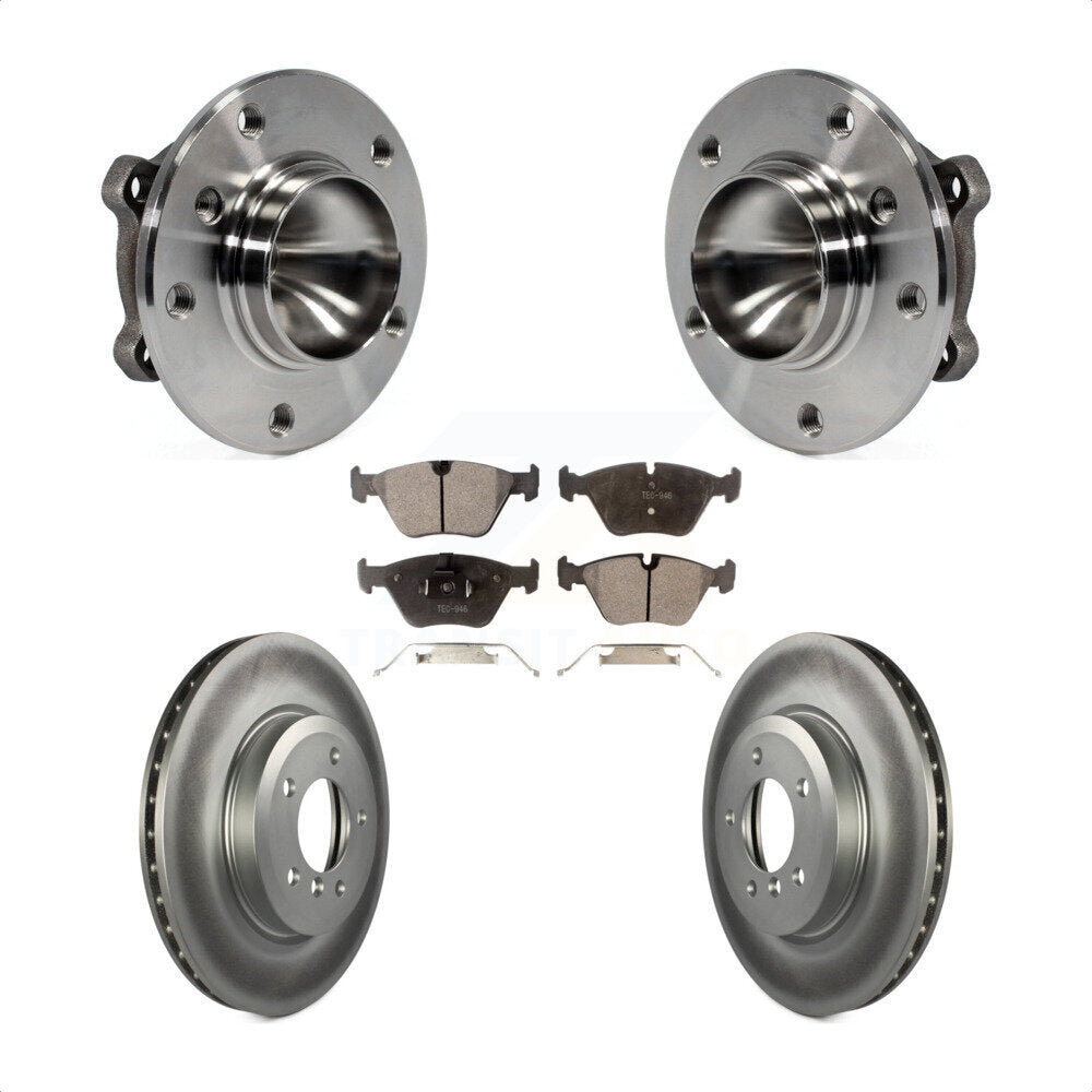 Ensemble de roulement de moyeu avant, Rotor de frein à disque revêtu et Kit de plaquettes pour BMW 330C 2006