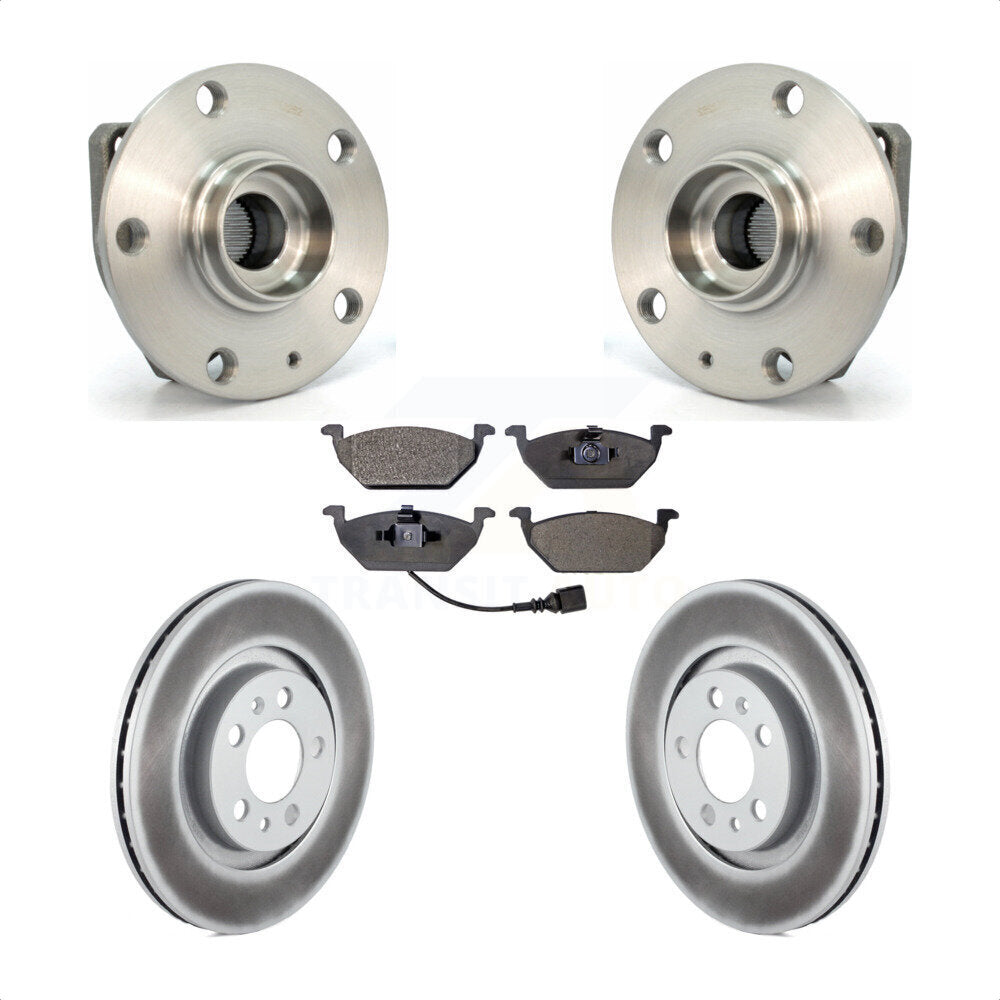 Ensemble de roulement de moyeu avant, Rotor de frein et Kit de plaquettes revêtus pour Volkswagen Golf Cit
