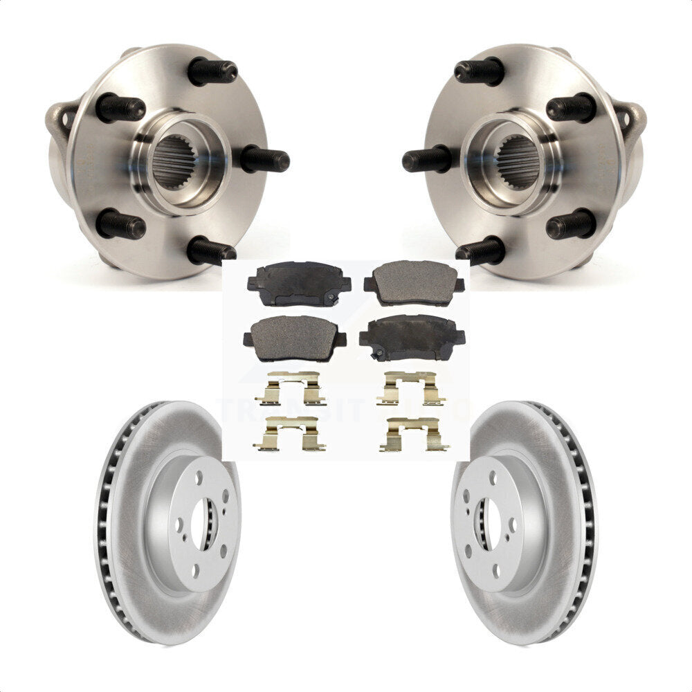 Ensemble de roulement de moyeu avant, Kit de plaquettes de Rotor de frein revêtues pour Toyota Priu 2004 – 2009