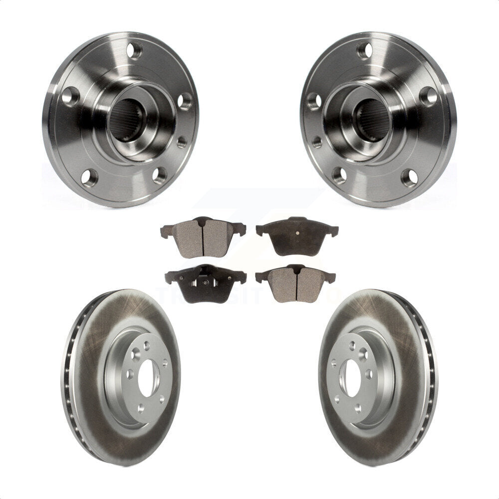 Kit de rotors et plaquettes de frein à disque enduits d'assemblage de roulement de moyeu avant pour Volvo V70