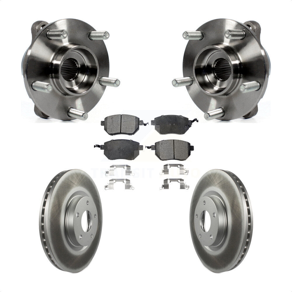 Ensemble de roulement de moyeu avant, Rotor de frein revêtu et Kit de plaquettes pour INFINITI FX35 FX4