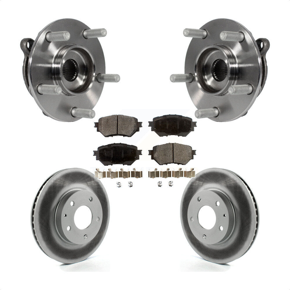 Ensemble de roulement de moyeu avant, Rotor de frein à disque revêtu et Kit de plaquettes pour Mazda 3 Spor