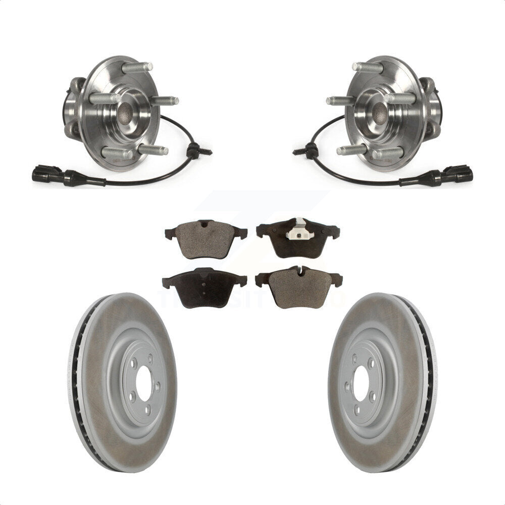 Ensemble de roulement de moyeu avant, Rotor de frein à disque revêtu et Kit de plaquettes pour Jaguar XF XJ X