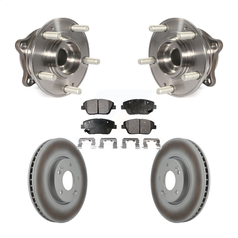 Ensemble de roulement de moyeu avant, Rotor de frein à disque revêtu et Kit de plaquettes pour Hyundai Sonat
