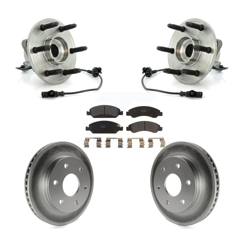 Ensemble de roulement de moyeu avant, Rotor de frein à disque revêtu et Kit de plaquettes pour GMC Sierra 150