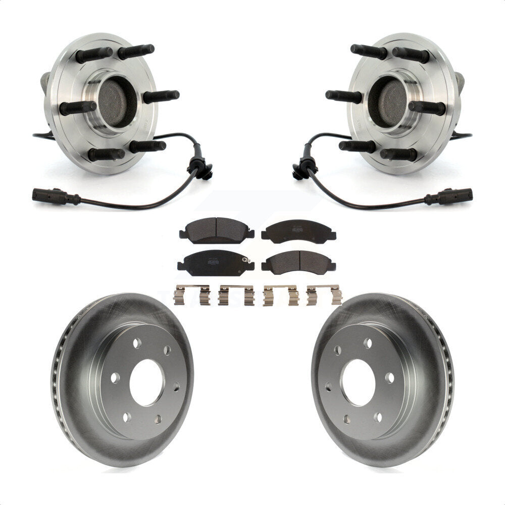 Ensemble de roulement de moyeu avant, Rotor de frein à disque revêtu et Kit de plaquettes pour GMC Sierra 150