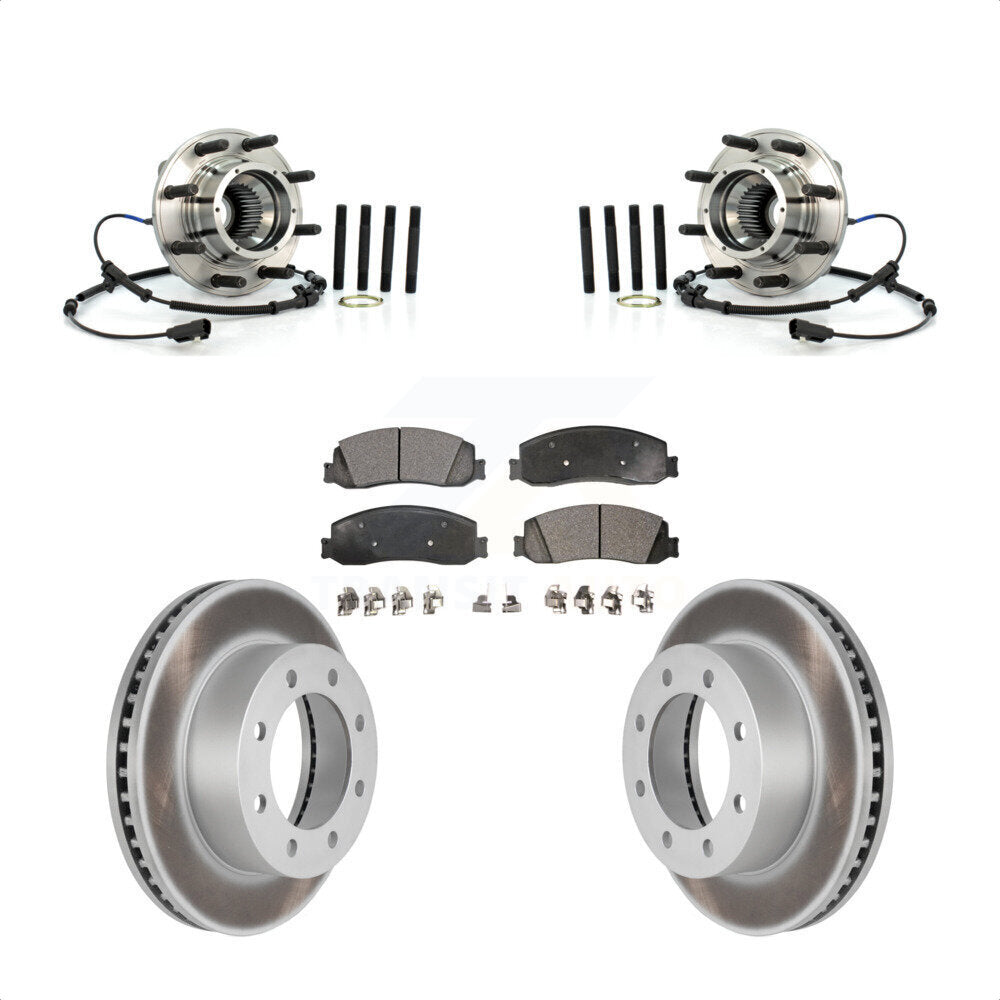 Kit de plaquettes de Rotor de frein enduit de roulement de moyeu avant, pour Ford F-350 Super Duty F-250 4W