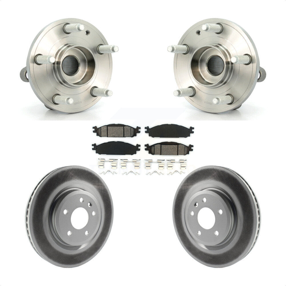 Ensemble de roulement de moyeu avant, Rotor de frein à disque revêtu et Kit de plaquettes pour Ford Explore