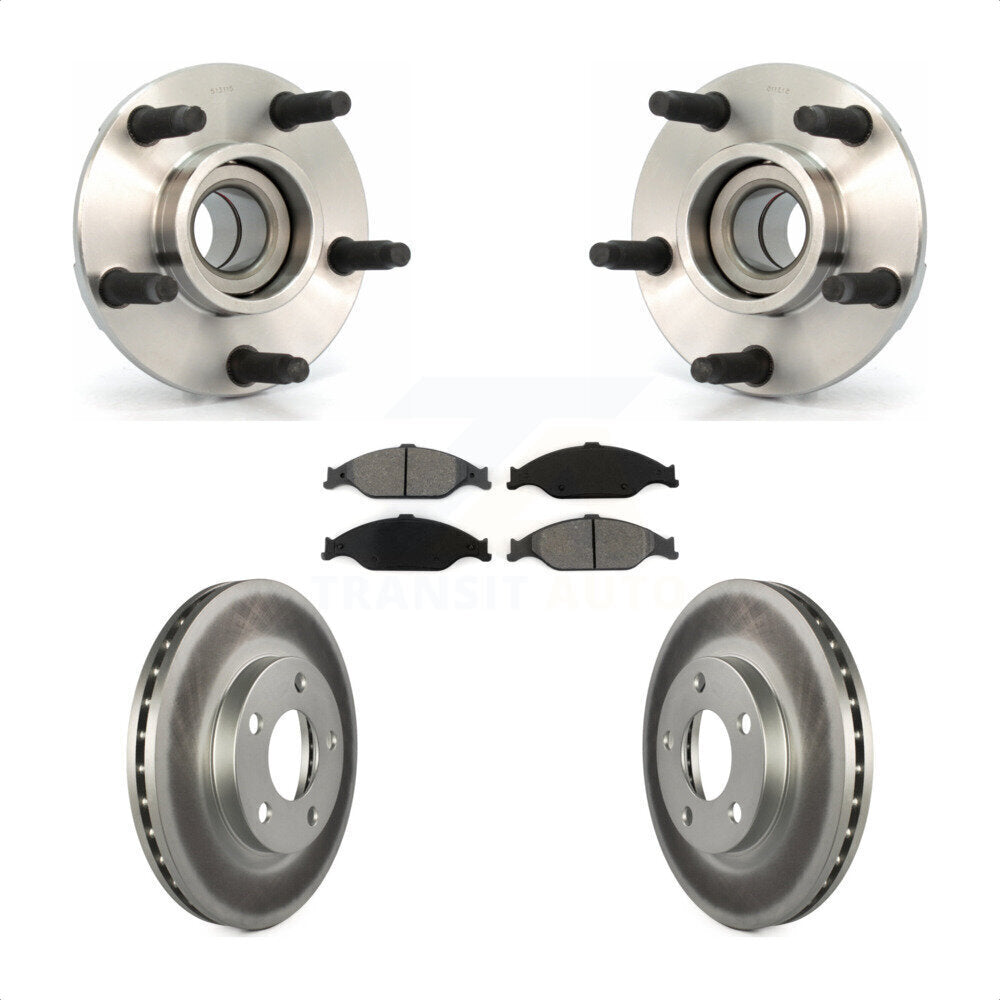 Ensemble de roulement de moyeu avant, Rotor de frein à disque revêtu et Kit de plaquettes pour Ford Mustang