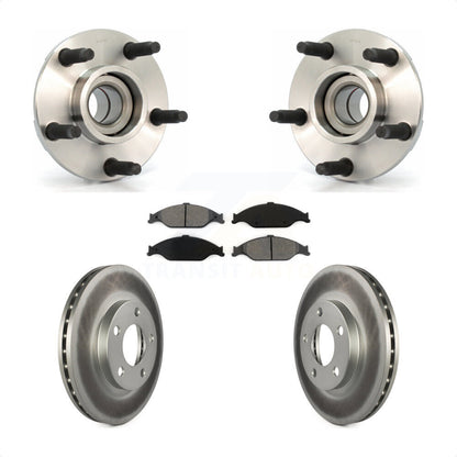 Ensemble de roulement de moyeu avant, Rotor de frein à disque revêtu et Kit de plaquettes pour Ford Mustang