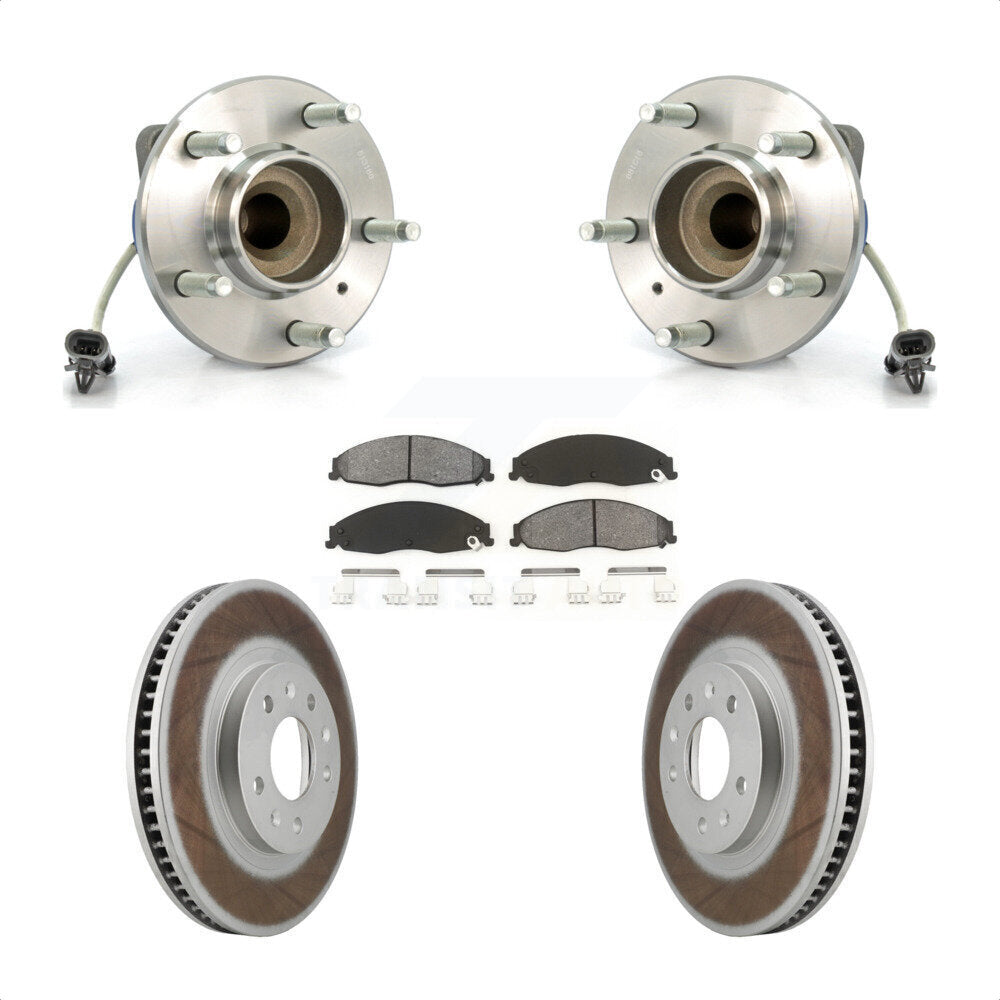 Ensemble de roulement de moyeu avant, Rotor de frein à disque revêtu et Kit de plaquettes pour Cadillac CT