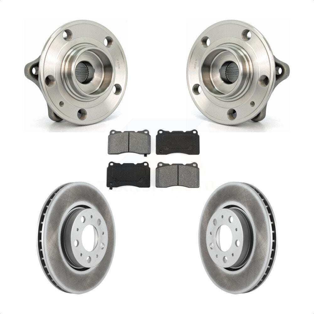 Kit de plaquettes de rotor de frein enduites d'assemblage de roulement de moyeu avant pour Volvo V70 2005-2007