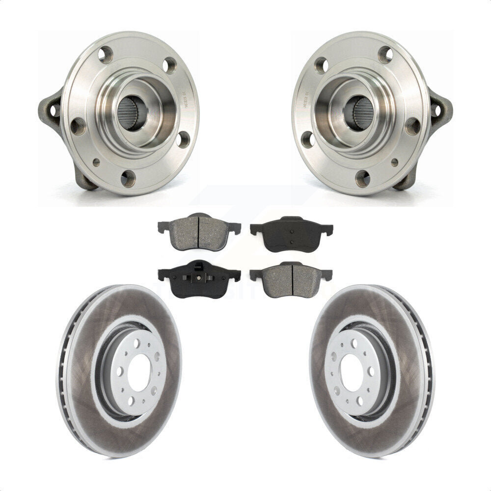 Kit de rotors et plaquettes de frein à disque enduits d'assemblage de roulement de moyeu avant pour Volvo S60