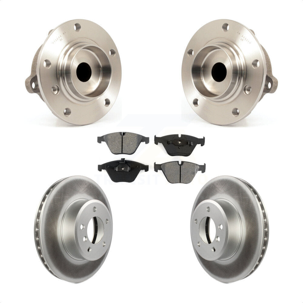 Ensemble de roulement de moyeu avant, Rotor de frein enduit et Kit de plaquettes pour BMW 530i 525i 528