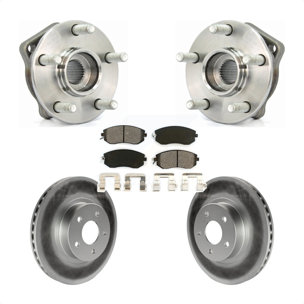 Ensemble de roulement de moyeu avant, Rotor de frein à disque revêtu et Kit de plaquettes pour Subaru Imprez