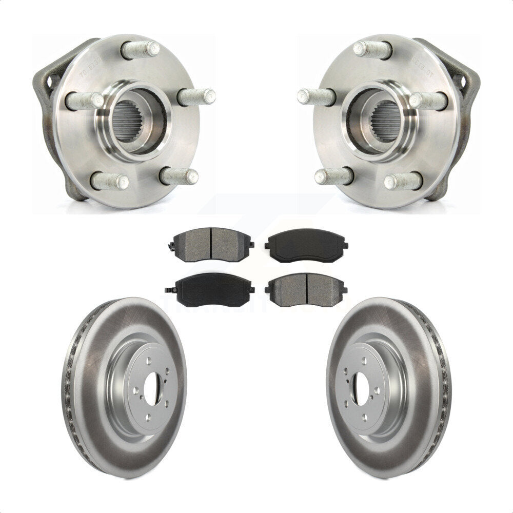 Ensemble de roulement de moyeu avant, Rotor de frein à disque revêtu et Kit de plaquettes pour Subaru Legac