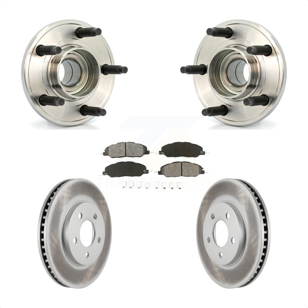 Ensemble de roulement de moyeu avant, Rotor de frein à disque revêtu et Kit de plaquettes pour Ford Mustang