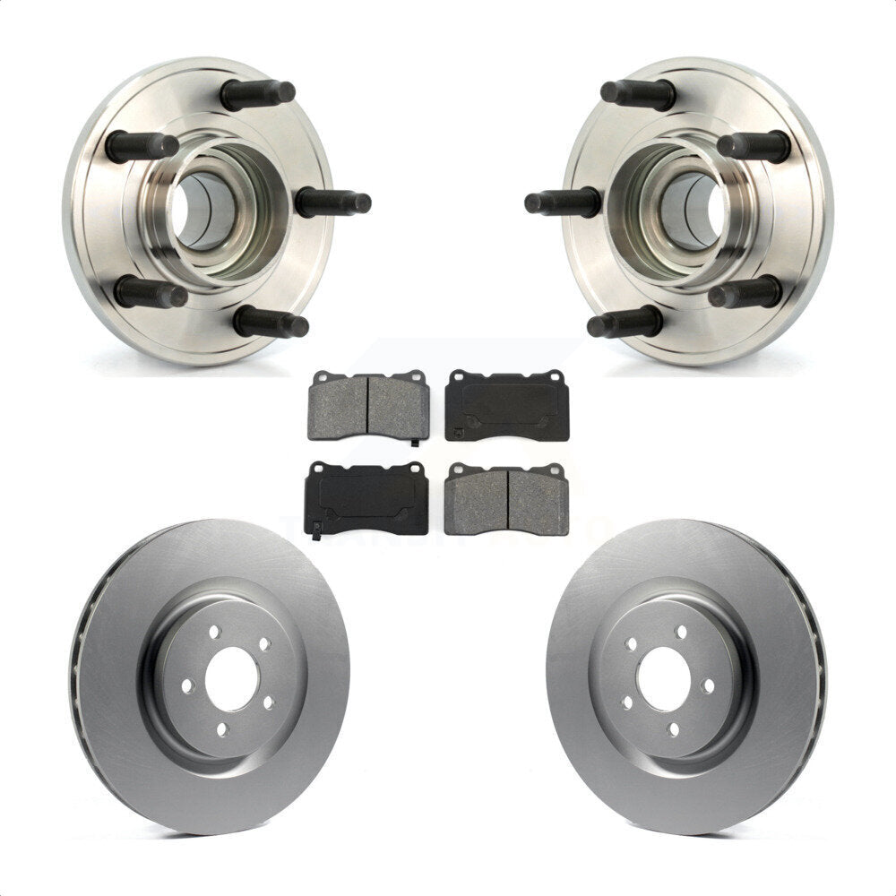 Ensemble de roulement de moyeu avant, Rotor de frein à disque revêtu et Kit de plaquettes pour Ford Mustang