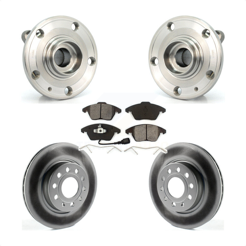 Kit de plaquettes de Rotor de frein enduites de roulement de moyeu avant, pour Volkswagen GTI Audi A3 Quattr