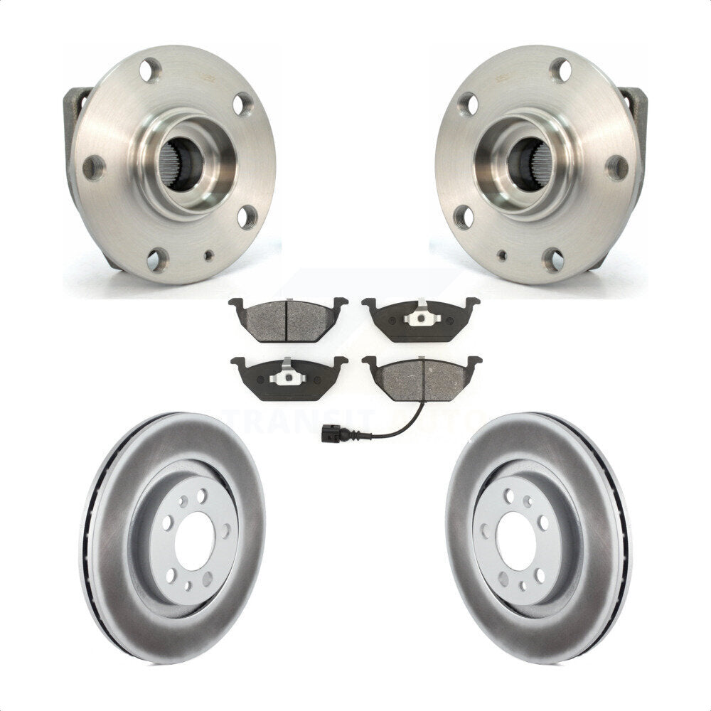 Ensemble de roulement de moyeu avant, Rotor de frein et Kit de plaquettes revêtus pour Volkswagen Golf Cit