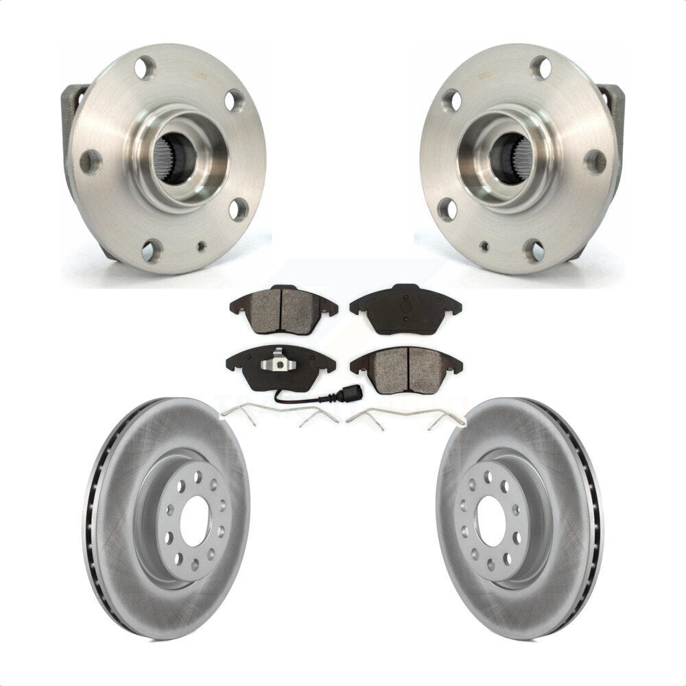 Ensemble de roulement de moyeu avant, Rotor de frein à disque revêtu et Kit de plaquettes pour Volkswagen GT
