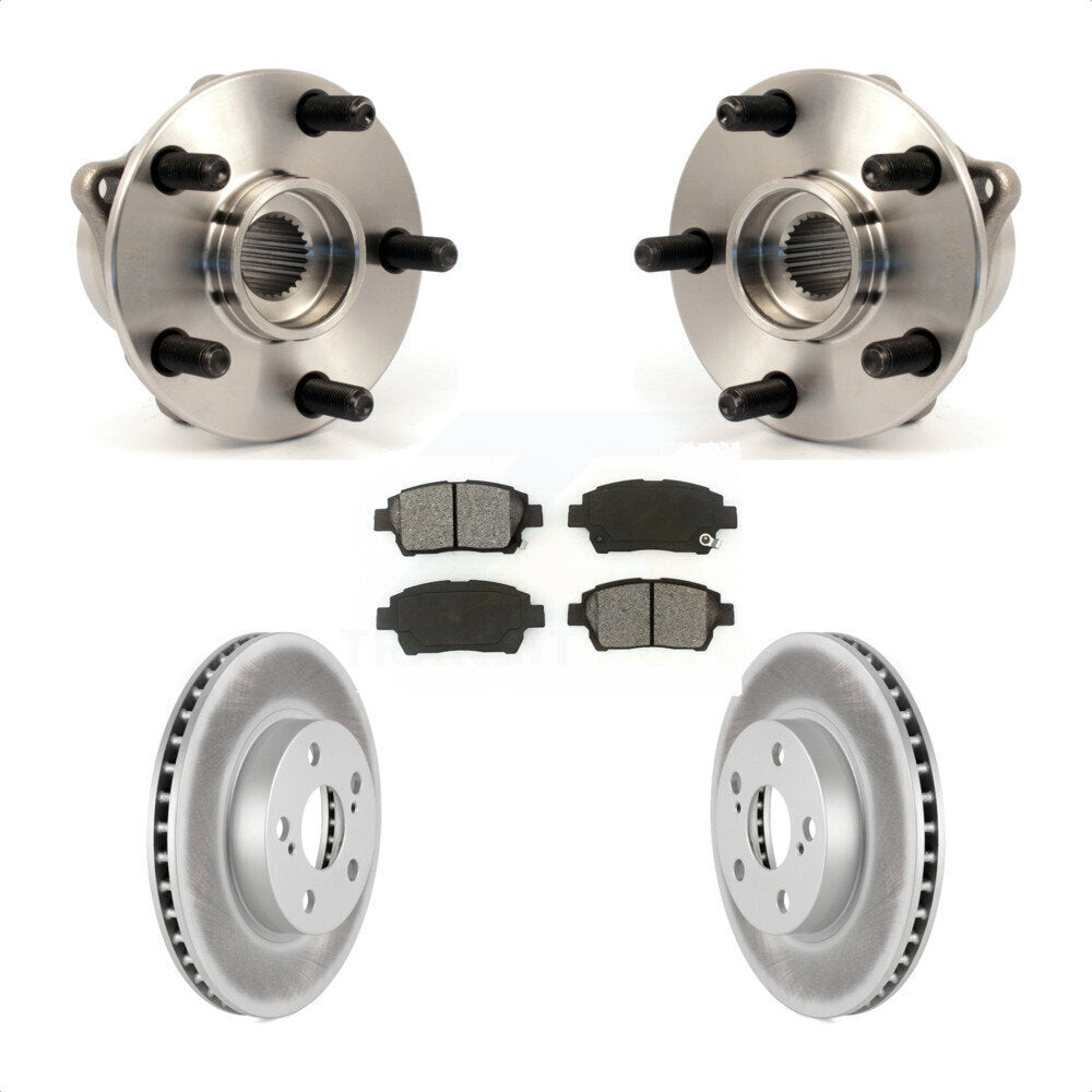 Ensemble de roulement de moyeu avant, Kit de plaquettes de Rotor de frein revêtues pour Toyota Priu 2004 – 2009