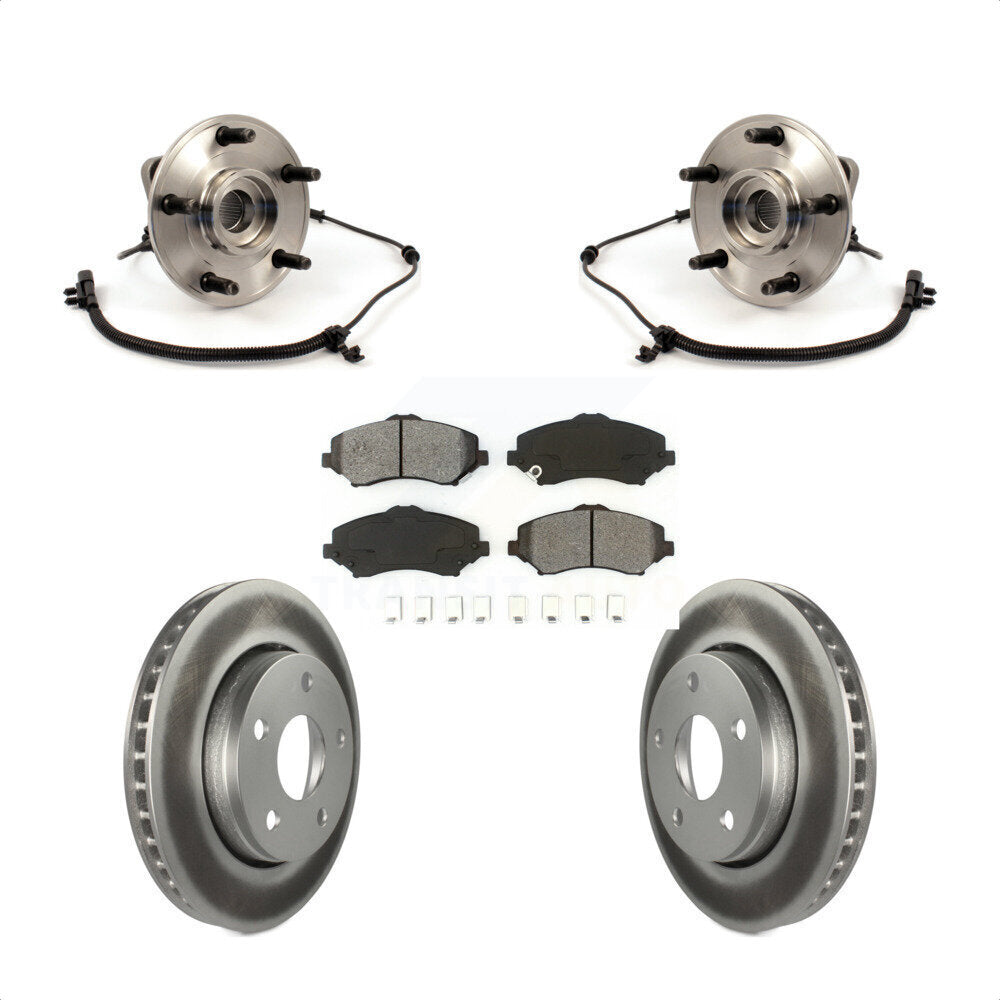Kit de plaquettes de rotor de frein, ensemble de roulements de moyeu avant, pour Jeep Wrangle 2007 – 2010