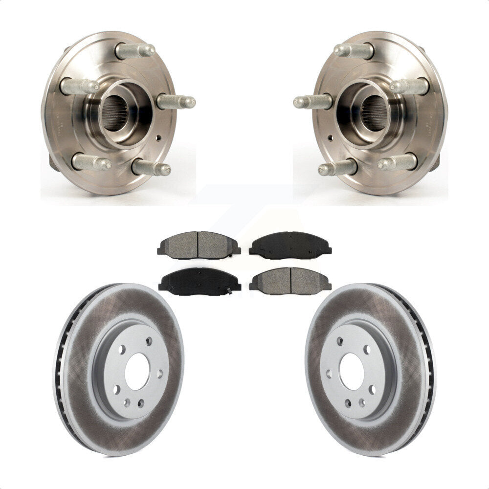 Ensemble de roulement de moyeu avant, Rotor de frein à disque revêtu et Kit de plaquettes pour Cadillac CT