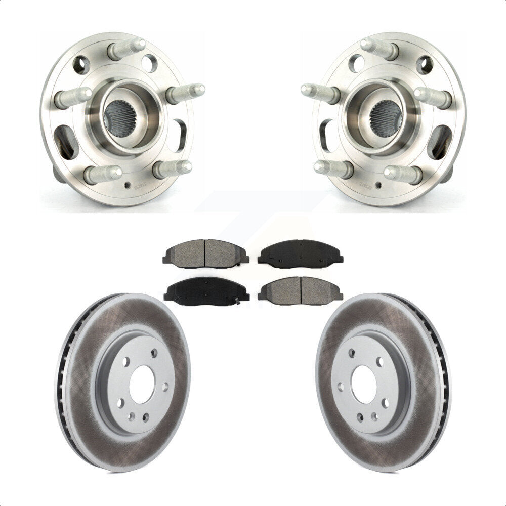 Ensemble de roulement de moyeu avant, Rotor de frein à disque revêtu et Kit de plaquettes pour Cadillac CT