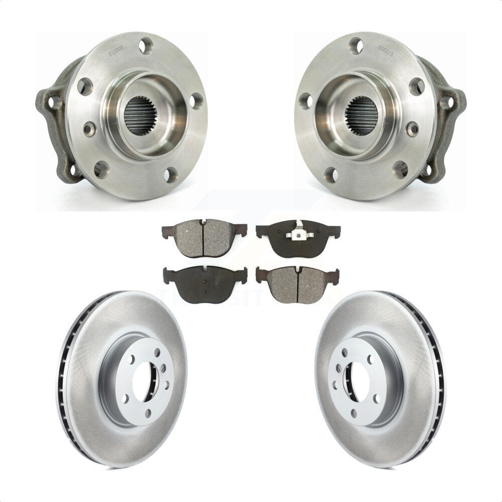 Kit de rotors et plaquettes de frein à disque enduits d'assemblage de roulement de moyeu avant pour BMW X5 X6