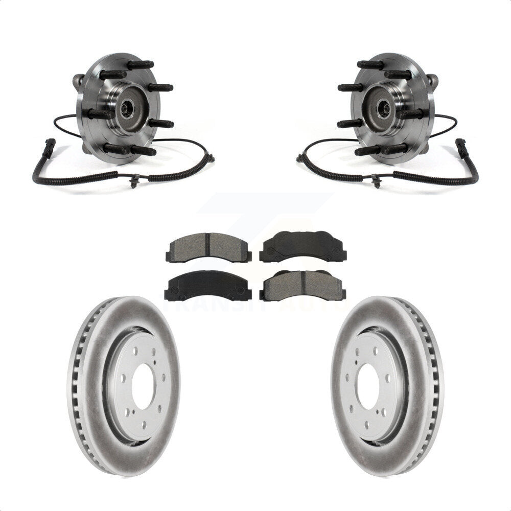 Kit de rotors et plaquettes de frein à disque enduits d'assemblage de roulement de moyeu avant pour Ford F-150